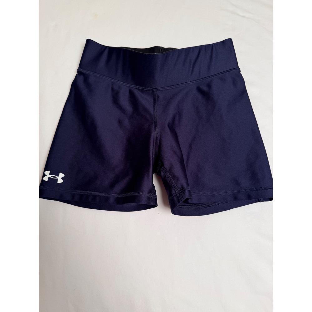 Under Armour HeatGear Compression Shorts Navy Blue Womens Small 3 inch Inseam